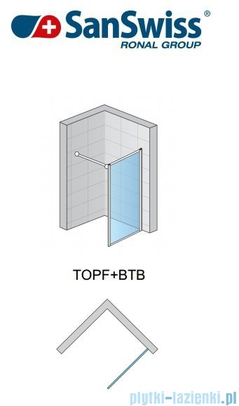 SanSwiss Top-Line TOPF Ścianka boczna 25-80cm profil srebrny TOPFSM10107