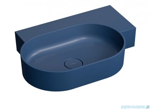 Omnires Ovo M+ umywalka nablatowa/wisząca prawa 66x44 cm midnight blue mat OVO645UWPMB