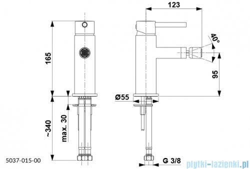 KFA MOZA BLACK bateria bidetowa czarny 5037-015-81