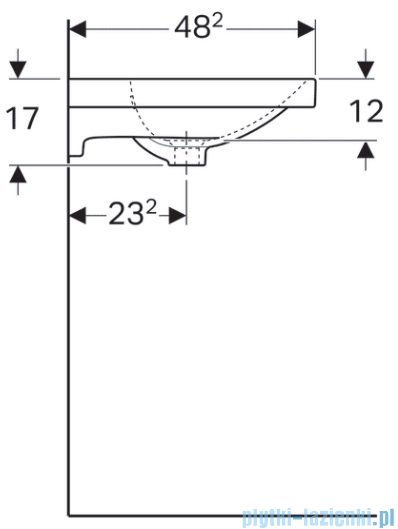 Geberit Acanto Umywalka ścienna z otworem na baterie 60x48 cm KeraTect 500.620.01.8