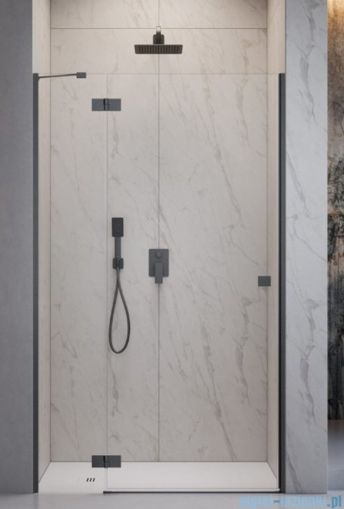Radaway Essenza 8 Brushed GunMetal Dwj drzwi wnękowe 90cm lewe szczotkowany grafit/szkło przejrzyste 10480612-01-01L/10460237-92-01L