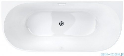 Corsan Mono wanna wolnostojąca przyścienna 150x75 cm biała + syfon klik-klak E-029MCH