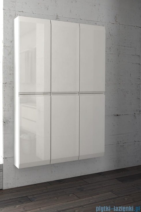 Oristo Brylant szafka boczna wysoka ryflowana 35x160x32cm oliwkowy mat OR36-SB2D-35-17R