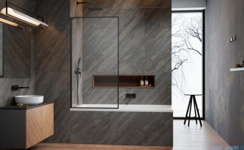 Radaway Modo F SL Brushed GunMetal PNJ II parawan nawannowy 80cm lewy szczotkowany grafit/przejrzyste 10406080-92-01L