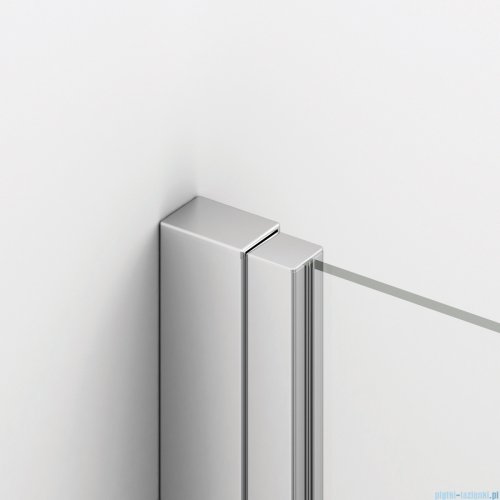 Ronal ANNEA AN13 Drzwi jednoczęściowe ze ścianką stałą w linii 80x200cm lewe srebrny połysk AN13G08005007