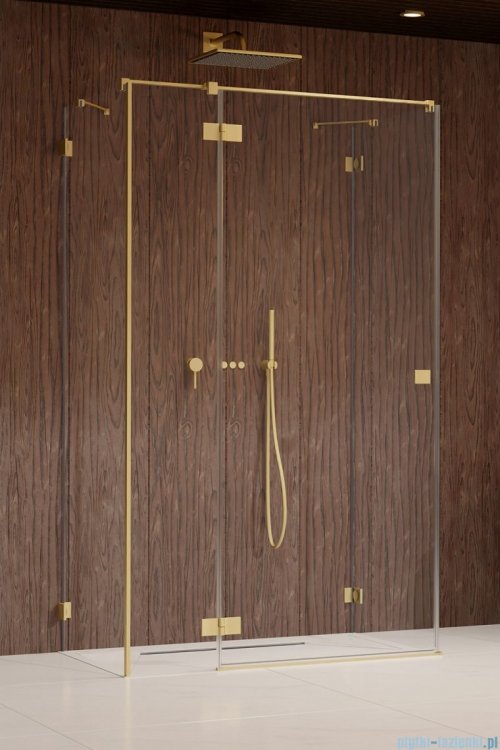 Radaway Essenza Pro Brushed Gold Kdj+S kabina 75x90x75cm lewa szczotkowane złoto 10097390-99-01L/10098075-01-01/10098075-01-01