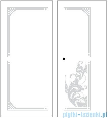 Kerasan Retro Kabina kwadratowa lewa szkło dekoracyjne przejrzyste profile brązowy 90x90 9147N3