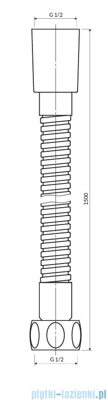 Omnires wąż prysznicowy 150 cm chrom połysk 029CR