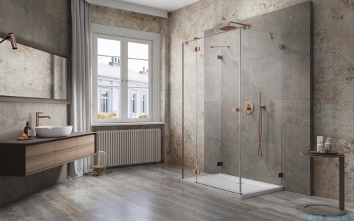 Radaway Essenza Pro Brushed Copper Kdj+S kabina 100x80x100cm lewa szczotkowana miedź 10097380-93-01L/10098100-01-01/10098100-01-01