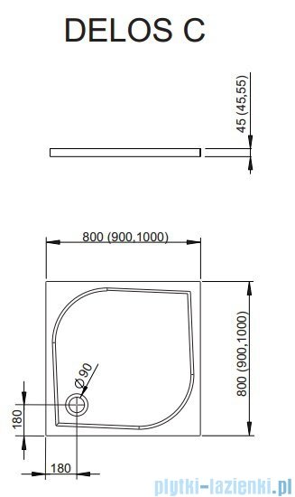Radaway Euphoria KDJ P Kabina przyścienna 100x100x100 lewa szkło przejrzyste + brodzik Delos C + syfon 383612-01L/383240-01L/383032-01/383036-01/SDC1010-01