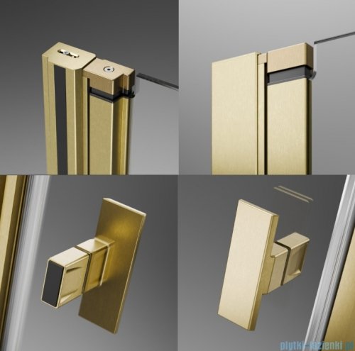 Radaway Nes Brushed Gold Ptj kabina pięciokątna 100x80cm prawa złoto szczotkowane 10052000-99-01R/10052200-99-01