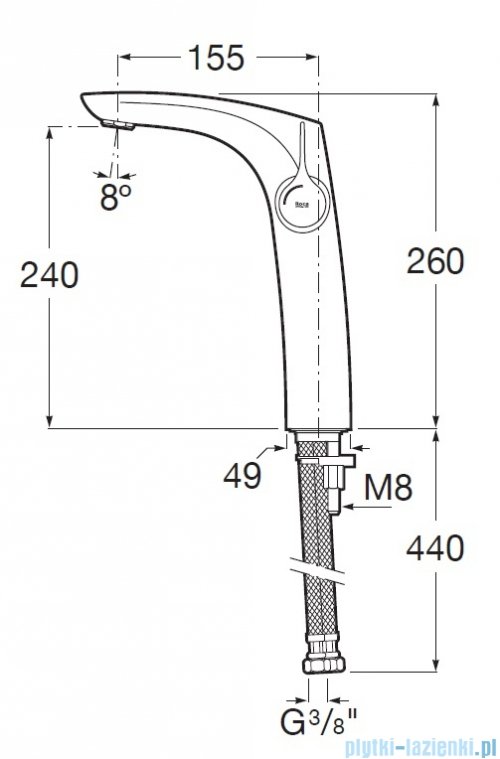 Roca Insignia bateria umywalkowa sztorcowa wysoka Chrom A5A3A3AC00
