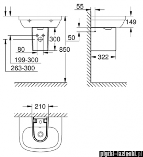 Grohe Euro Ceramic półpostument biały 39201000