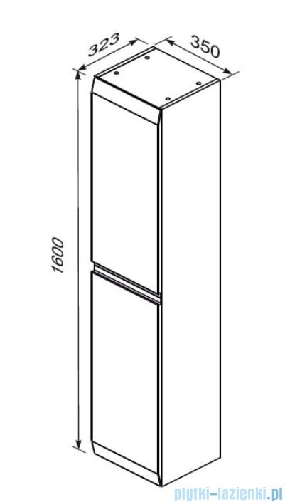 Oristo Brylant szafka boczna wysoka 35x160x32cm ceglany mat OR36-SB2D-35-19-V3