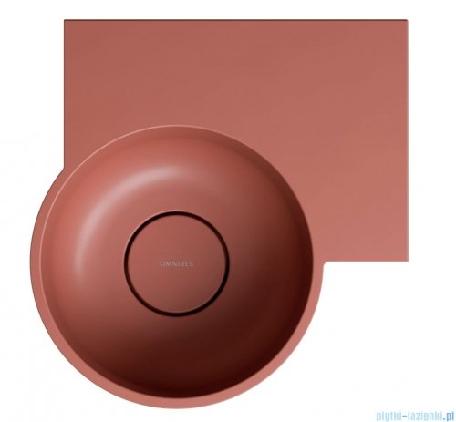 Omnires Ovo M+ umywalka nablatowa/wisząca prawa 33x34 cm terracotta mat OVO335UWPTE