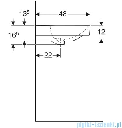 Geberit Smyle Square Umywalka 90x48cm KeraTect 500.250.01.8