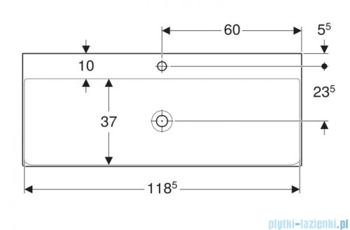 Geberit One Umywalka prostokątna z otworem na baterię 120x48cm KeraTect 505.020.01.5