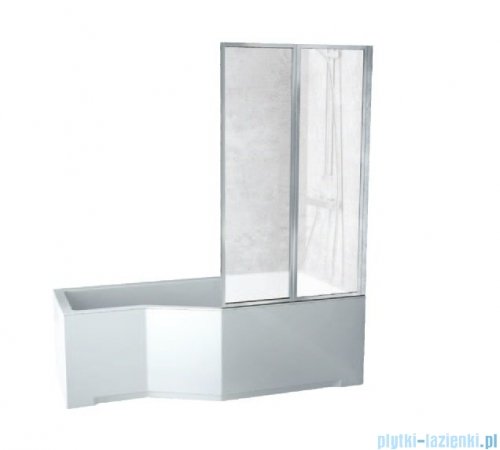 Besco Integra 150x75cm Wanna asymetryczna Prawa + parawan 2-skrzydłowy #WAI-150-PP2