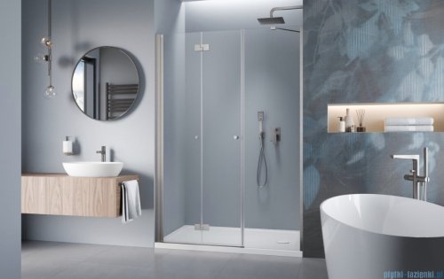 Radaway Nes Brushed Nickel DWSB drzwi wnękowe 120cm W4 lewe szczotkowany nikiel szkło przejrzyste 10044650-91-01L/10045550-01-01