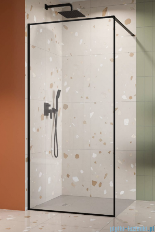 Radaway Modo F II Black kabina Walk-in 60x201cm Czarna szkło przejrzyste 10409064-54-01