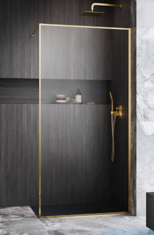 Radaway Modo F II Gold kabina Walk-in 100x201cm Złoty połysk szkło przejrzyste 10409104-09-01