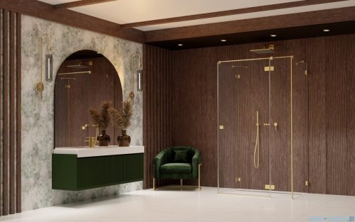 Radaway Essenza Pro Brushed Gold Kdj+S kabina 90x80x90cm prawa szczotkowane złoto 10097380-99-01R/10098090-01-01/10098090-01-01