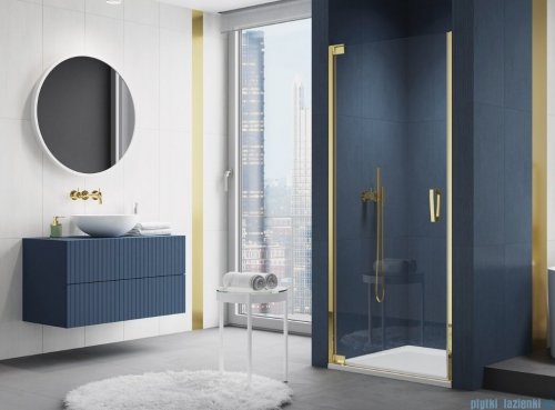 SanSwiss Cadura Gold Line drzwi wahadłowe 90 cm jednoczęściowe lewe z profilem przyściennym CA1CG0901207