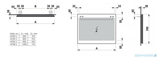 Luafen LEELO lustro LED 80x70 cm H4476419501441