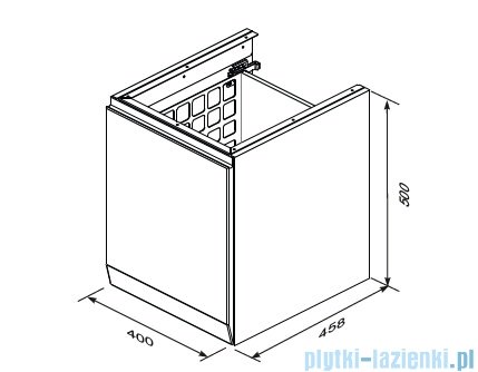 Oristo Brylant szafka niska z koszem Ryflowana 40x50x45cm ceglany mat  OR36-SN1S-40-19R