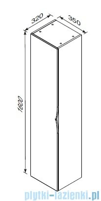 Oristo Siena szafka boczna wysoka 35x160x32cm mokka mat OR45-SB1D-35-21