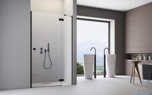 Radaway Essenza Black Dwj drzwi wnękowe 80cm prawe szkło przejrzyste 1385012-54-01R
