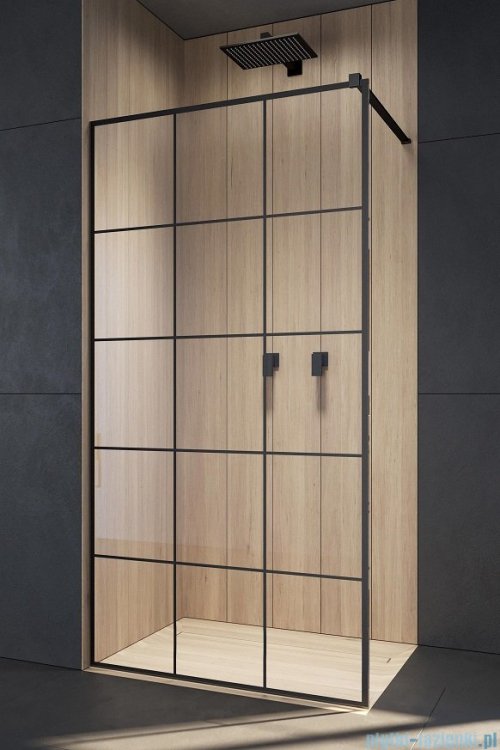 Radaway Modo X Black II Factory kabina Walk-in 75x200 szkło 10mm 389275-54-55