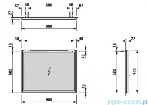 Luafen FRAME 25 lustro 90x70 cm  H4474059001441