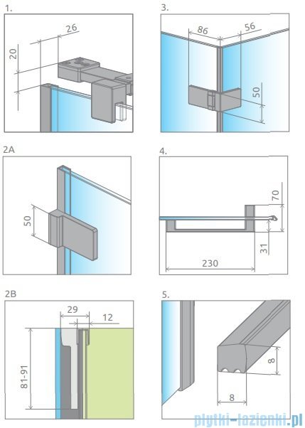 Radaway Arta Kds II kabina 100x100cm lewa szkło przejrzyste 386521-03-01R/386103-03-01/386112-03-01