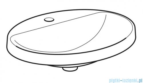 Geberit VariForm Umywalka owalna z półką z otworem na baterię, bez przelewu 60x48cm szkliwiony spód 500.727.01.2
