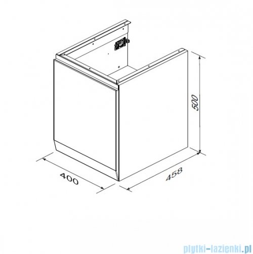 Oristo Brylant szafka niska prawa 40x50x45cm szaroniebieski mat OR36-SN1D-40-16-P
