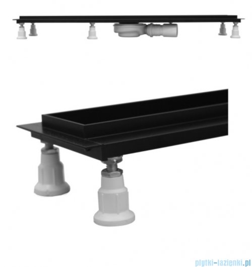 Schedpol Base-Low Black odpływ liniowy z maskownicą Steel 100x8x7cm czarny OLSL100/CST-LOW