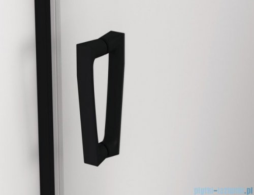 SanSwiss Cadura Black Line drzwi wahadłowe 75cm jednoczęściowe lewe z polem stałym czarny mat CA13G0750607