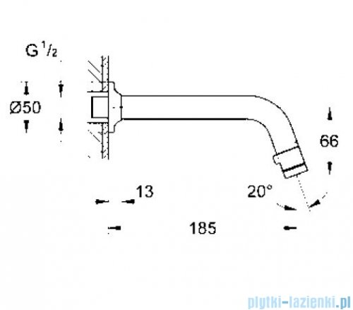 Grohe Uniwersalna wylewka ścienna DN15 20203000