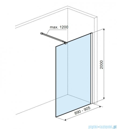 Excellent Vidoq Walk-in ścianka prysznicowa prosta 90x200 cm, złoto szczotkowane KAEX.1506.900.LP.GB