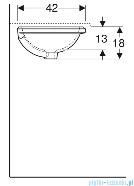 Geberit VariForm Umywalka okrągła bez przelewu 42x40,5cm szkliwiony spód 500.747.01.2