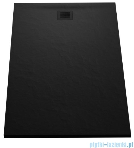 New Trendy Mori brodzik prostokątny z konglomeratu 120x80x3 cm czarny B-0405