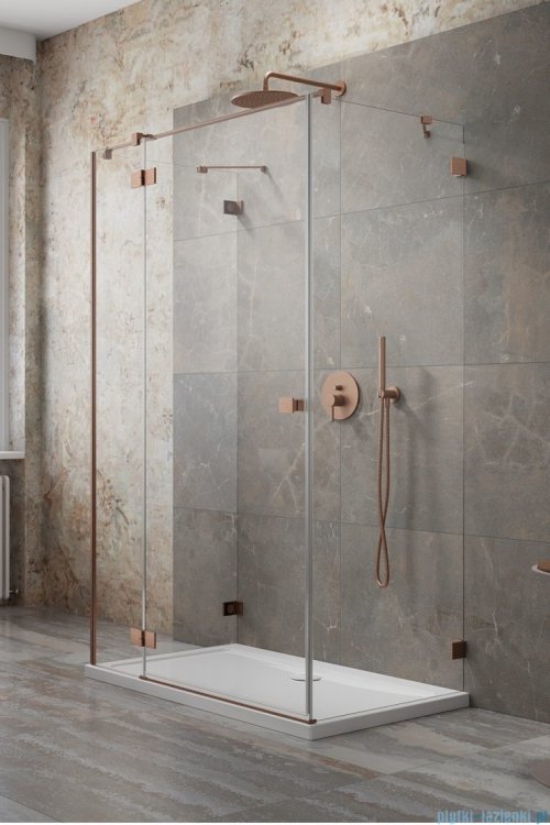 Radaway Essenza Pro Brushed Copper Kdj+S kabina 80x80x80cm lewa szczotkowana miedź 10097380-93-01L/10098080-01-01/10098080-01-01