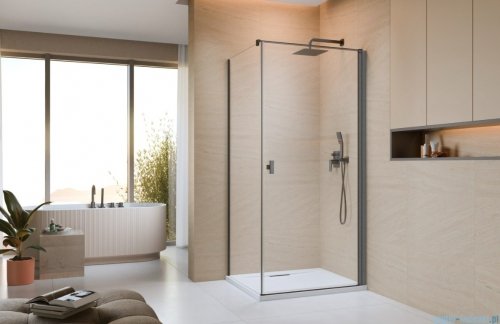Radaway Nes Kdj I Brushed GunMetal kabina 100x70cm prawa szczotkowany grafit 10022100-92-01R/10039070-01-01