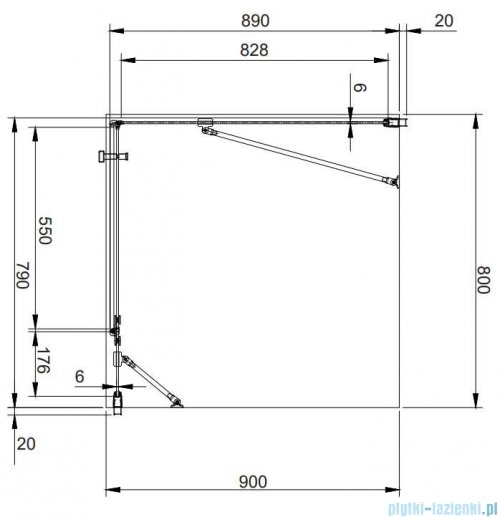 Omnires Manhattan kabina prostokątna 80x90cm szkło przejrzyste MH8090CRTR