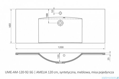 Oristo Brylant szafka z umywalką wisząca 119x50x45 biały połysk OR36-SD2S-120-1-V3/UME-AM-120-92-C
