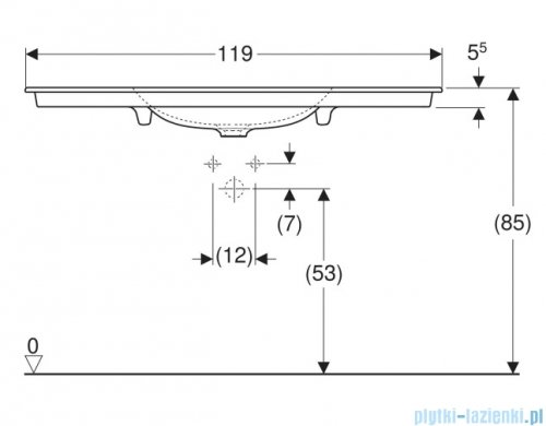 Geberit One Umywalka meblowa z otworem na baterię 119x48cm KeraTect 505.010.01.5