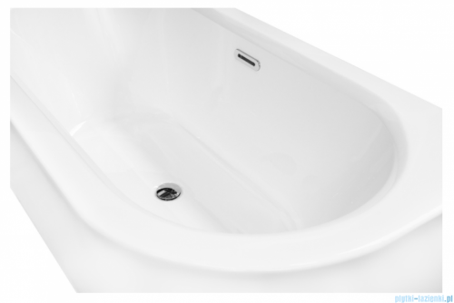 Besco Avita A-line 170x75cm wanna wolnostojąca przyścienna prawa akrylowa + syfon klik-klak chrom z przelewem slim #WAA-170APS