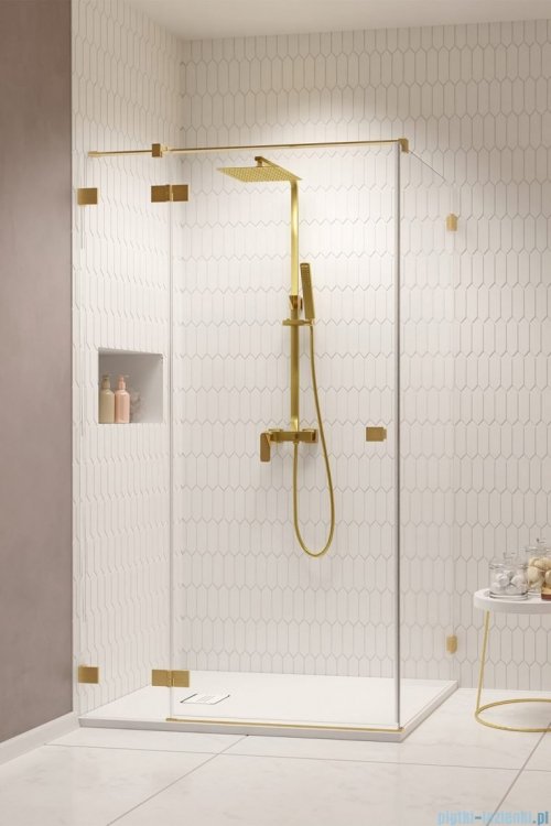 Radaway Essenza Pro Brushed Gold Kdj kabina 90x75cm lewa szczotkowane złoto 10097090-99-01L/10098075-01-01