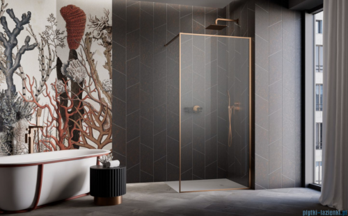 Radaway Modo F II Brushed Copper kabina Walk-in 160x201cm Szczotkowana Miedź szkło przejrzyste 10409164-93-01